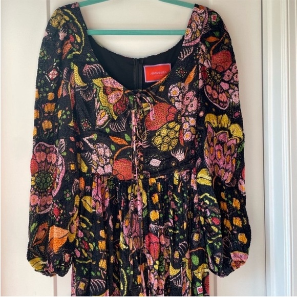 La DoubleJ Wanderlust Lace-Up Devoré Devore Velvet Maxi Dress Size XS - Picture 15 of 15